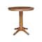 International Concepts Round 36 in Round Top Pedestal Table with 12 in Leaf, 36.1 in H, Distressed Oak, 36 in W, 48 in L K42-36RXT-27B-6B - alternate 1